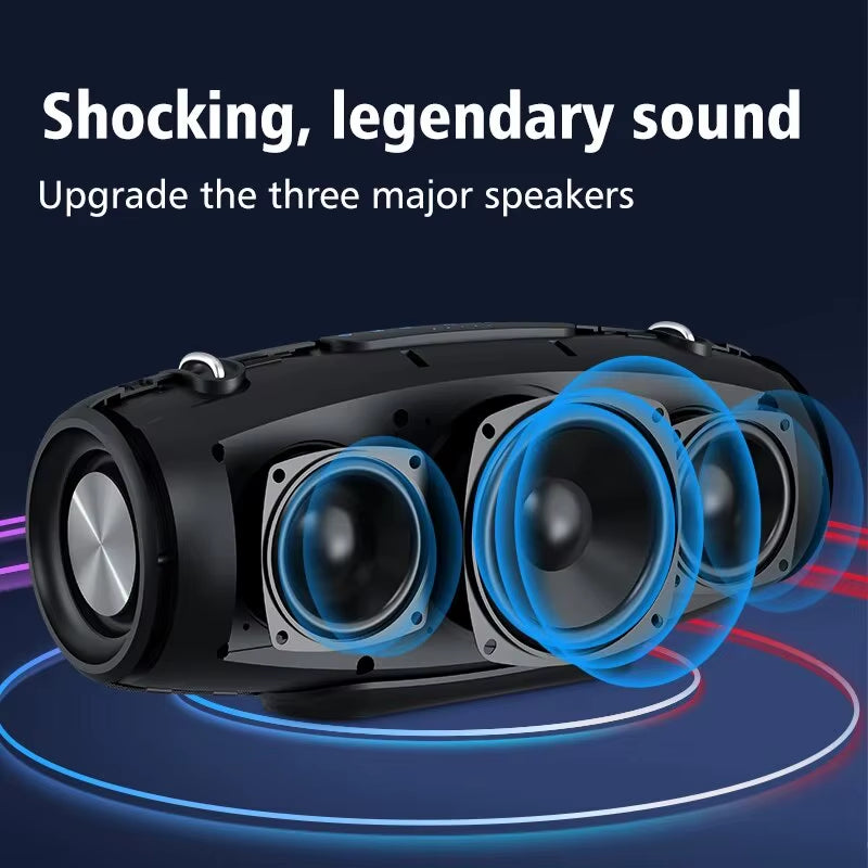 -S67 60W Portable Bluetooth Speaker Outdoor Party Speaker Big Loud Speaker Excellent Bass Performace 3D Speaker